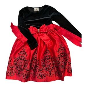 Black and Red Holiday Dress with Bow